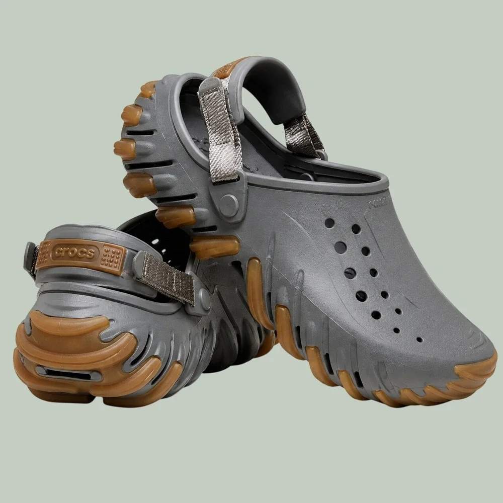 Crocs Echo Gum RO Clog Slate Grey Rubber Outsole Mens 10/Women 12 UNISEX NEW